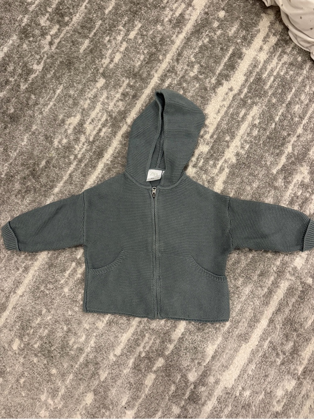 Zara Hooded Knit Zip Sweater - Teal